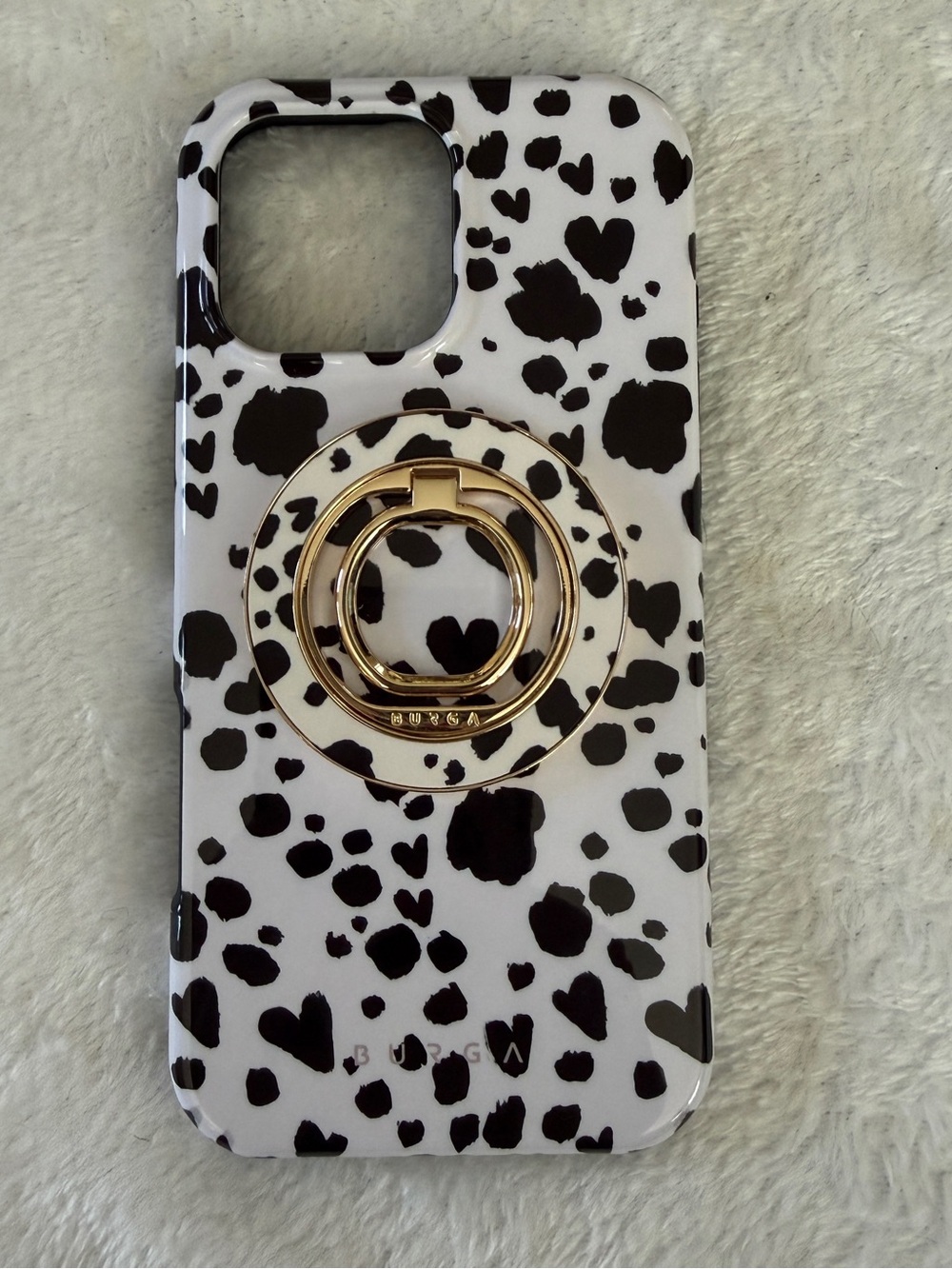Burga mag safe Dalmatian heart spot iPhone 16 pro max with magnetic ring holder - Picture 3 of 5